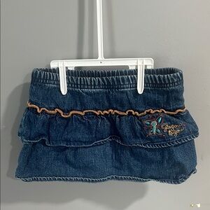 Blue and Orange Mini Bubble Skirt with Ruffled Tiers